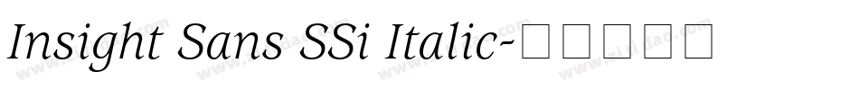 Insight Sans SSi Italic字体转换